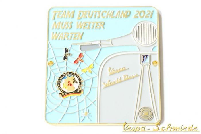 Plakette "Vespa World Days 2021" - Hellblau - Limitiert auf 100 Stück weltweit!